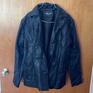 Milan black leather jacket